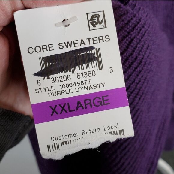 NEW BAR III purple sweater faux wrap surplice off shoulder XXL - Picture 8 of 8